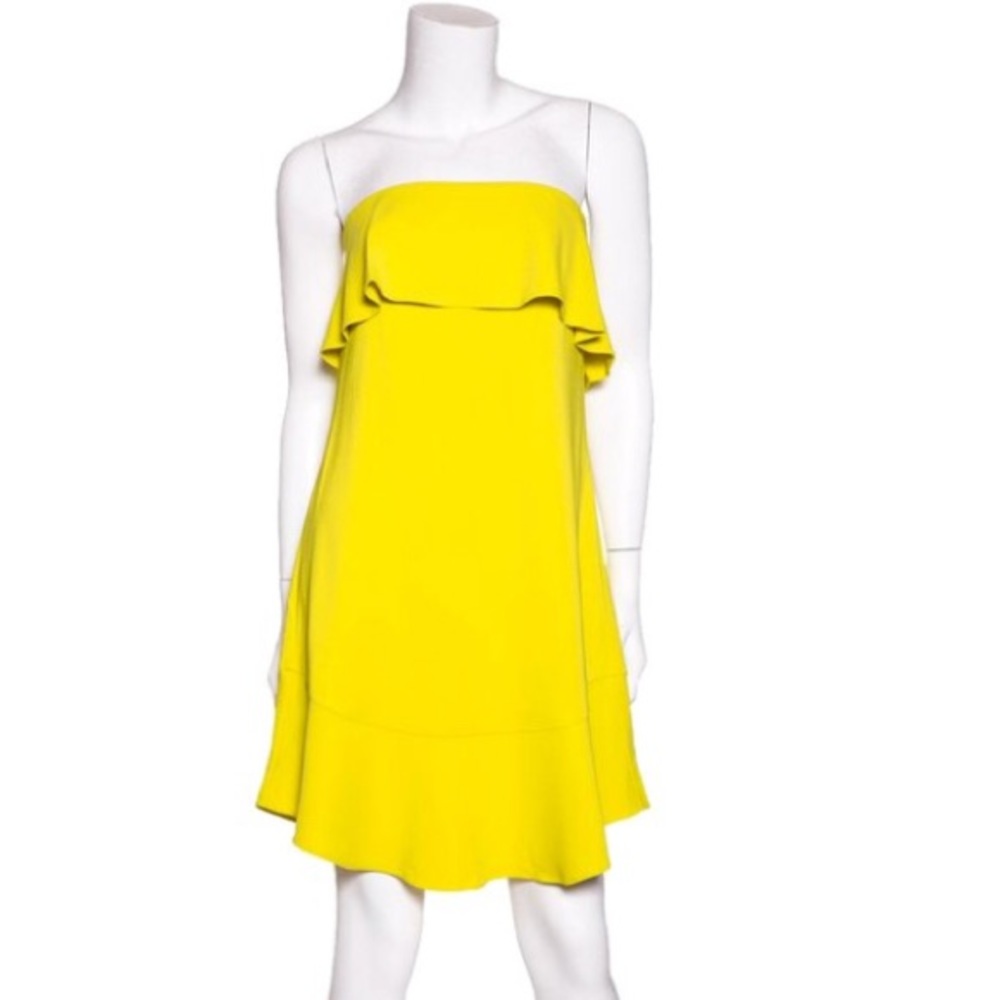 ALC Women’s Strapless Neon Yellow Mini Dress Size 4